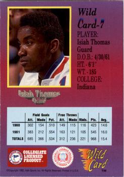 1991-92 Wild Card - 100 Stripe #7a Isiah Thomas Back