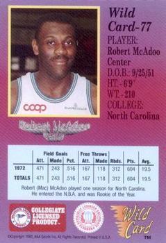 1991-92 Wild Card - 100 Stripe #77 Bob McAdoo Back