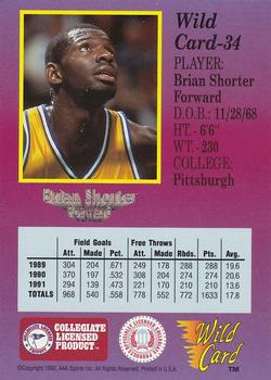 1991-92 Wild Card - 10 Stripe #34 Brian Shorter Back
