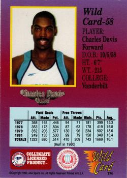 1991-92 Wild Card - 50 Stripe #58 Charles Davis Back
