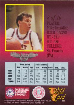 1991-92 Wild Card - Red Hot Rookies #8 Mike Iuzzolino Back