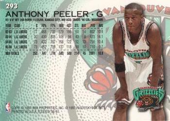 1996-97 Fleer European #293 Anthony Peeler Back