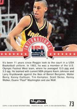 1994 SkyBox USA #73 Reggie Miller Back