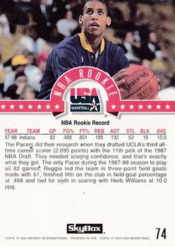 1994 SkyBox USA #74 Reggie Miller Back