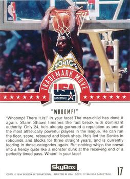 1994 SkyBox USA - Gold #17 Shawn Kemp Back