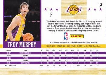 2011-12 Hoops #13 Troy Murphy Back