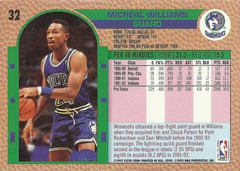 1992-93 Fleer Drake's #32 Micheal Williams Back