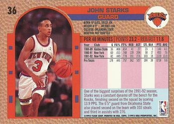 1992-93 Fleer Drake's #36 John Starks Back