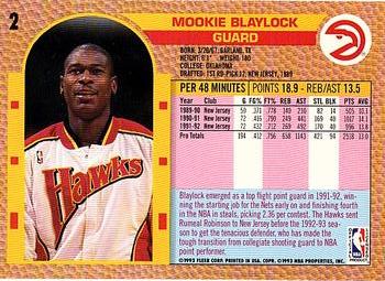 1992-93 Fleer Drake's #2 Mookie Blaylock Back