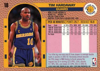 1992-93 Fleer Drake's #18 Tim Hardaway Back