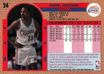1992-93 Fleer Drake's #24 Mark Jackson Back