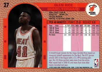 1992-93 Fleer Drake's #27 Glen Rice Back