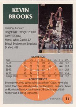 1991 Front Row #11 Kevin Brooks Back