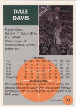 1991 Front Row #31 Dale Davis Back