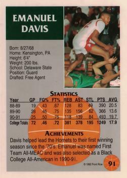 1991 Front Row Update #91 Emanual Davis Back