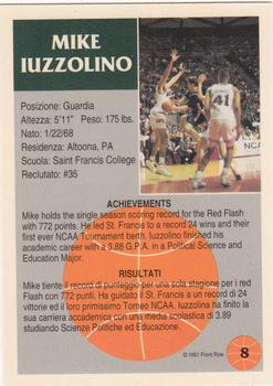 1991 Front Row Italian/English #8 Mike Iuzzolino Back