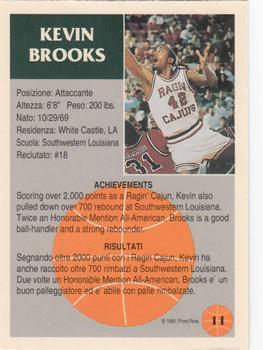 1991 Front Row Italian/English #11 Kevin Brooks Back