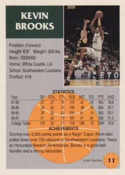 1991 Front Row - Gold #11 Kevin Brooks Back