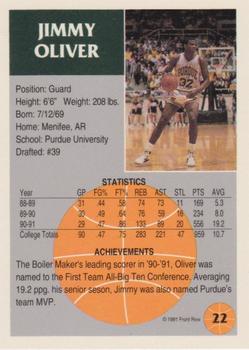 1991 Front Row - Gold #22 Jimmy Oliver Back