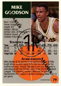 1991 Front Row Update - Gold Charter Member #79 Mike Goodson Back