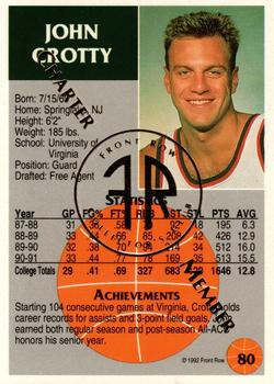 1991 Front Row Update - Gold Charter Member #80 John Crotty Back