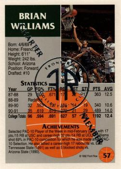 1991 Front Row Update - Silver Charter Member #57 Brian Williams Back