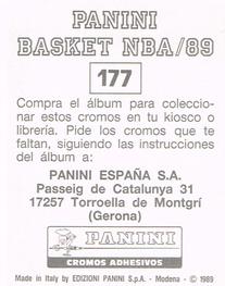 1988-89 Panini Stickers (Spanish) #177 Marc Iavaroni Back