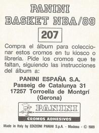 1988-89 Panini Stickers (Spanish) #207 James Worthy Back