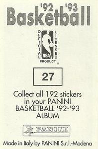 1992-93 Panini Stickers #27 Danny Manning Back