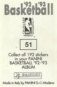 1992-93 Panini Stickers #51 Mitch Richmond Back