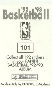 1992-93 Panini Stickers #101 Chris Mullin Back