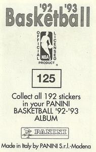 1992-93 Panini Stickers #125 Johnny Newman Back