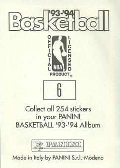 1993-94 Panini Stickers #6 Chris Gatling  Back
