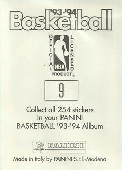 1993-94 Panini Stickers #9 Tyrone Hill  Back