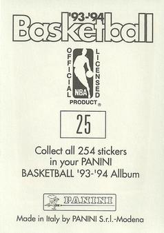 1993-94 Panini Stickers #25 Vlade Divac  Back