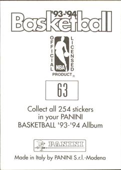 1993-94 Panini Stickers #63 Derrick McKey  Back