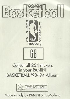 1993-94 Panini Stickers #68 Terry Davis  Back