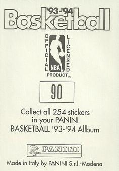 1993-94 Panini Stickers #90 Robert Horry  Back