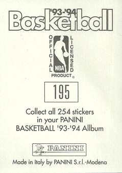 1993-94 Panini Stickers #195 Dee Brown  Back
