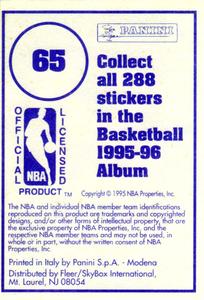1995-96 Panini Stickers #65 Mookie Blaylock  Back