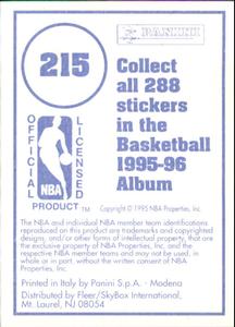 1995-96 Panini Stickers #215 Rony Seikaly  Back