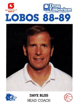 1988-89 New Mexico Lobos #3 Dave Bliss Front