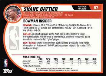 2007-08 Bowman #57 Shane Battier Back