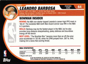 2007-08 Bowman #64 Leandro Barbosa Back