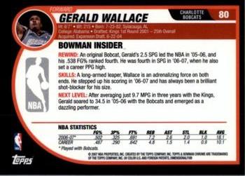 2007-08 Bowman #80 Gerald Wallace Back