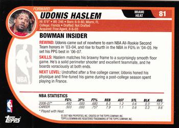 2007-08 Bowman #81 Udonis Haslem Back
