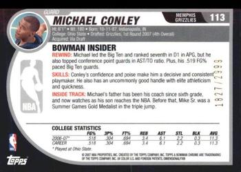 2007-08 Bowman #113 Michael Conley Back