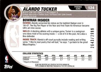 2007-08 Bowman #124 Alando Tucker Back
