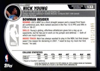2007-08 Bowman #133 Nick Young Back