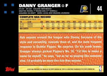 2007-08 Topps #44 Danny Granger Back